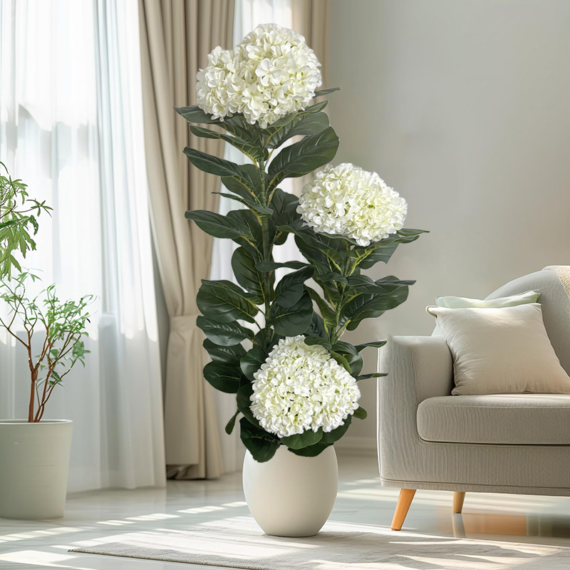 Bonsai Garden Sushi - Pohon Hydrangea Buatan 50-150cm, Tanaman Palsu