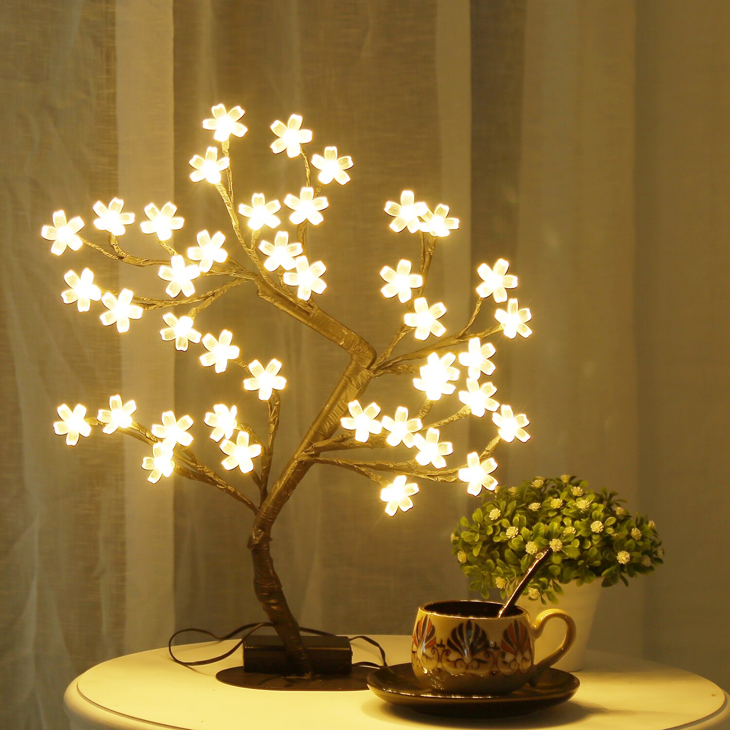 Lampu pohon sakura 40LED 17 in - Bonsai Garden Sushi ulasan dan harga